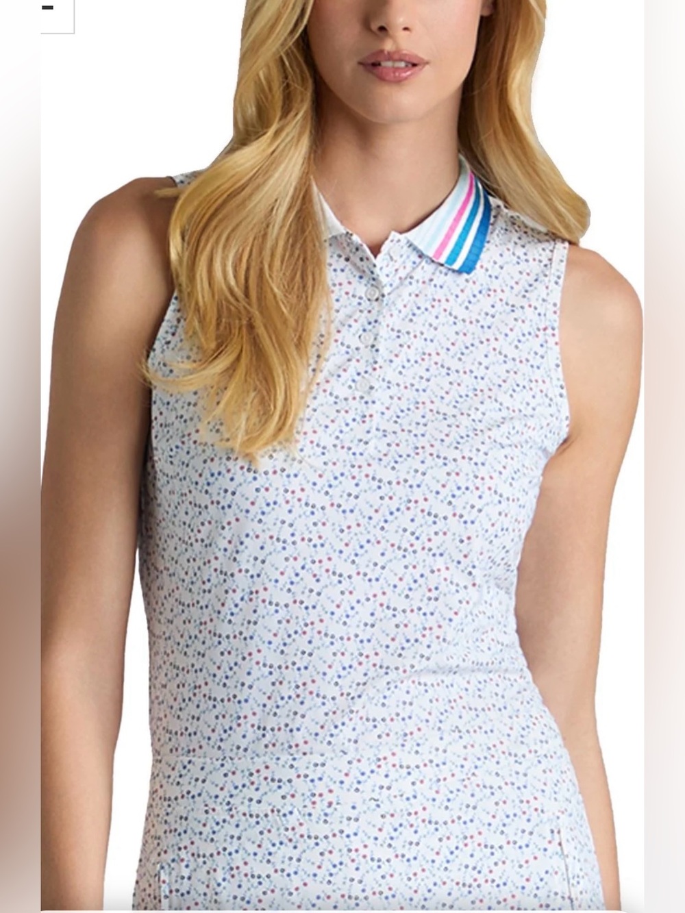 G/FORE Womens Aye Poppy Silky Tech Nylon Sleeveless Golf Polo